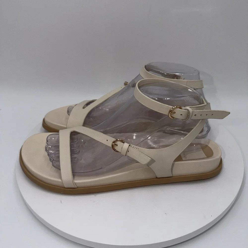 Dolce Vita Women's Darlis Strappy Ankle Wrap Sandals Ivory Summer Size 9